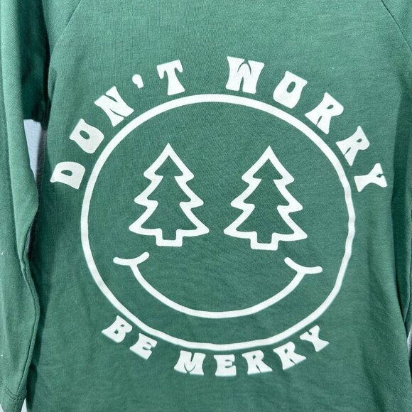 Tiny‎ Whales Kids Longsleeve Shirt Holiday Christmas Don't Worry Be Merry NWT - Picture 4 of 7